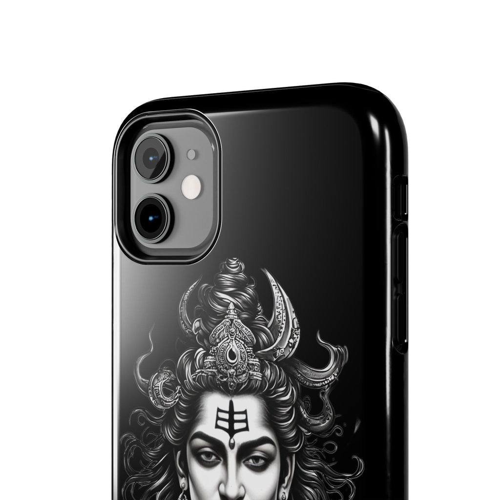 Phone Case — Intricate Lord Shiva Illustration on Black Tough Case