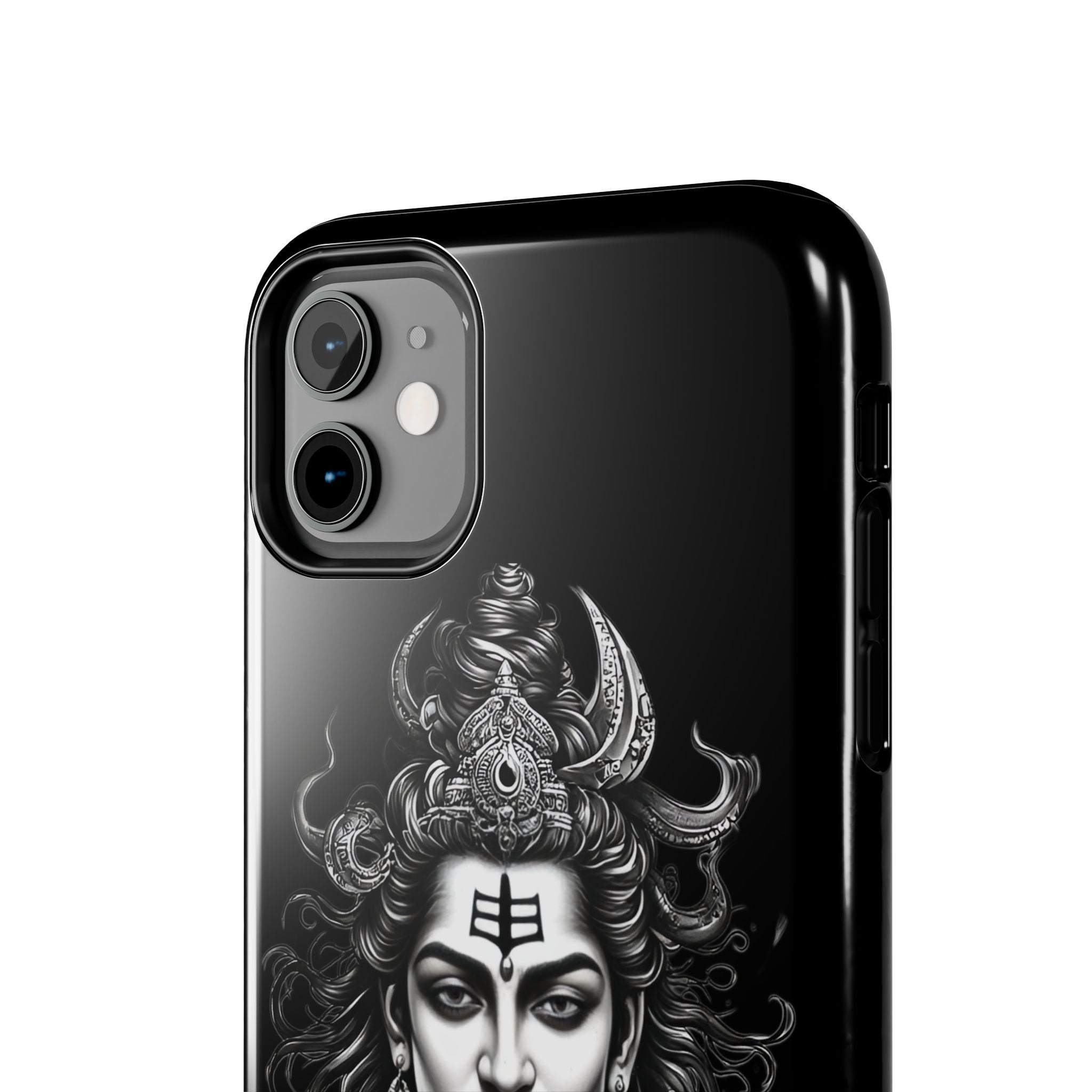 Phone Case — Intricate Lord Shiva Illustration on Black Tough Case
