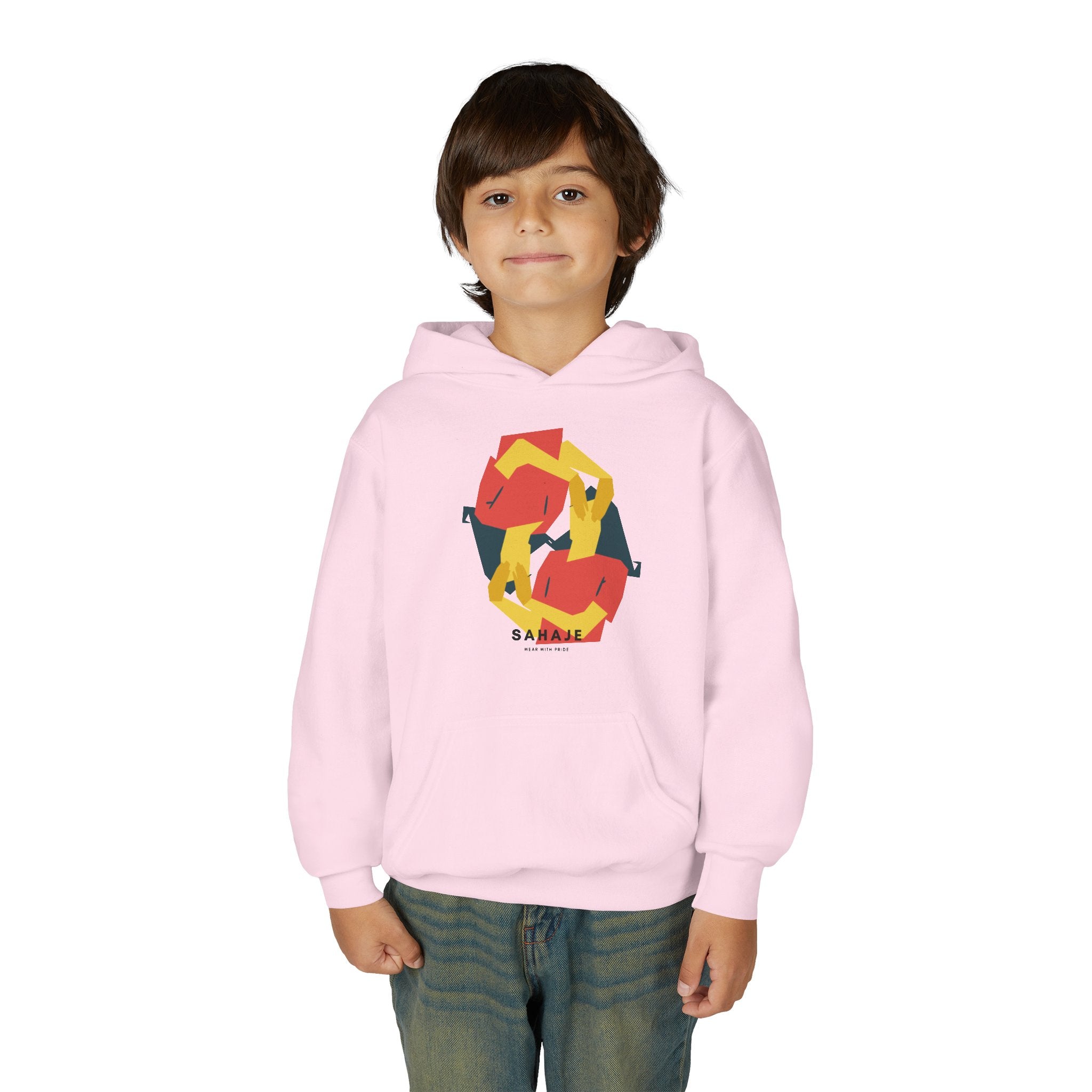 Youth Hoodie with Geometric Squirrel Art – 'Squirrel' Colorful Kids Pullover