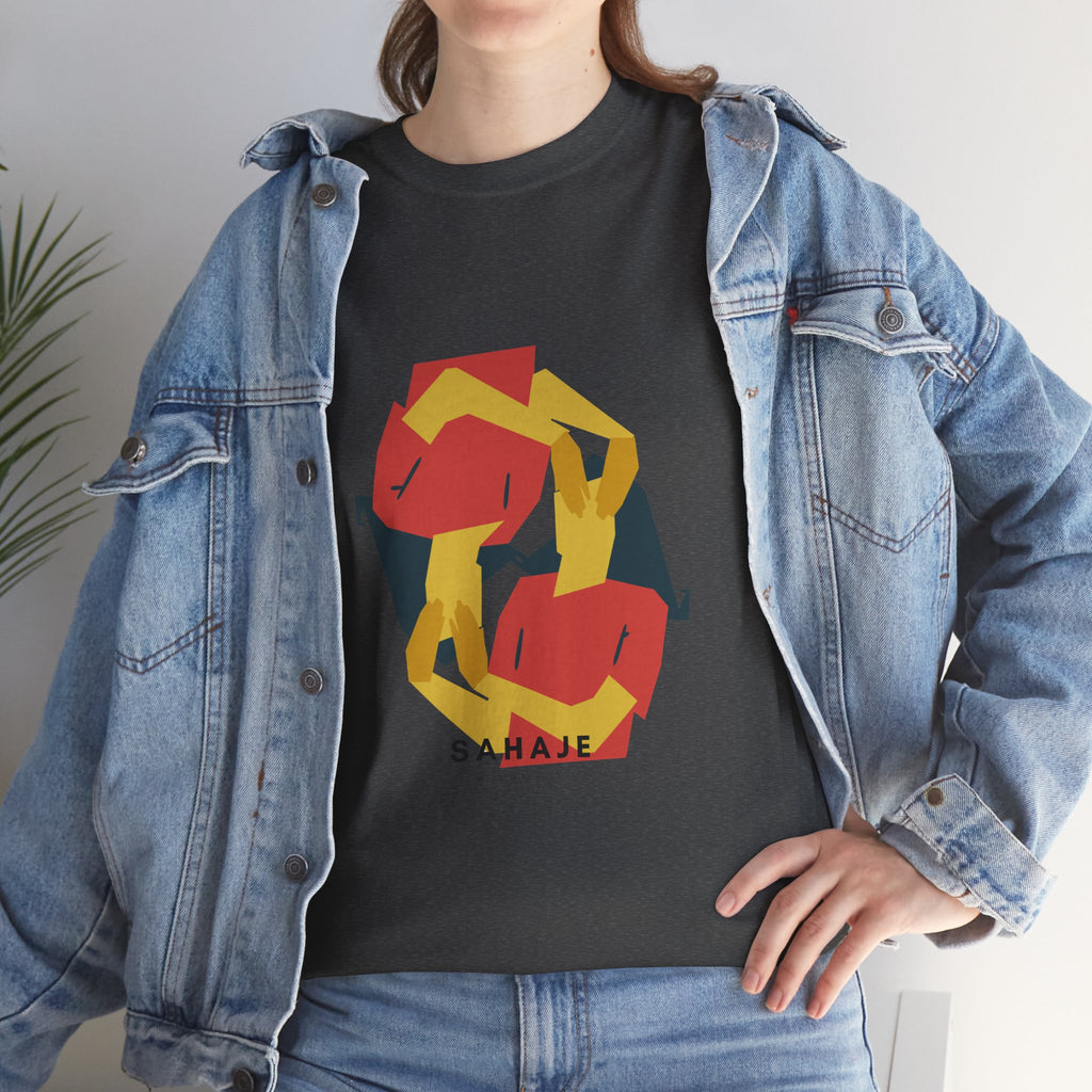 Geometric Fox Tee — Stylized Red & Yellow Fox Illustration T-Shirt