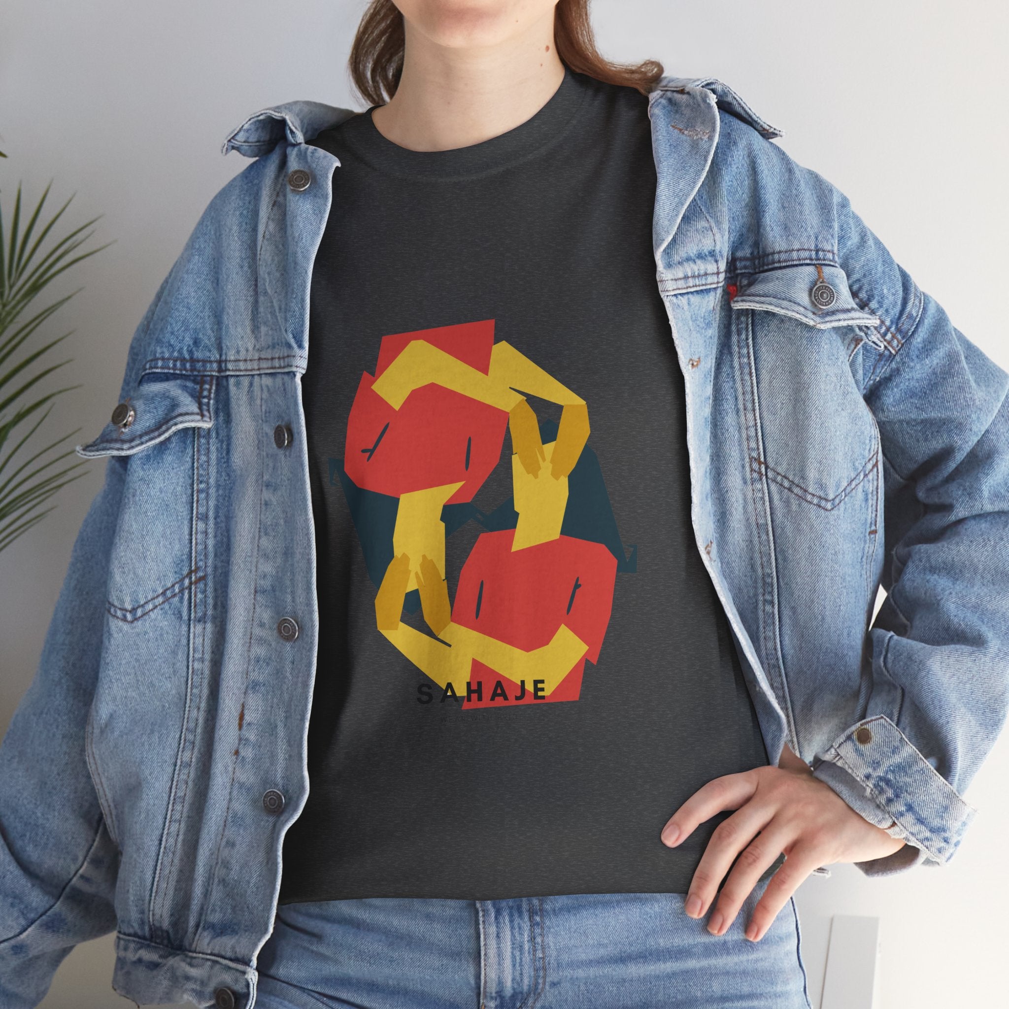 Geometric Fox Tee — Stylized Red & Yellow Fox Illustration T-Shirt