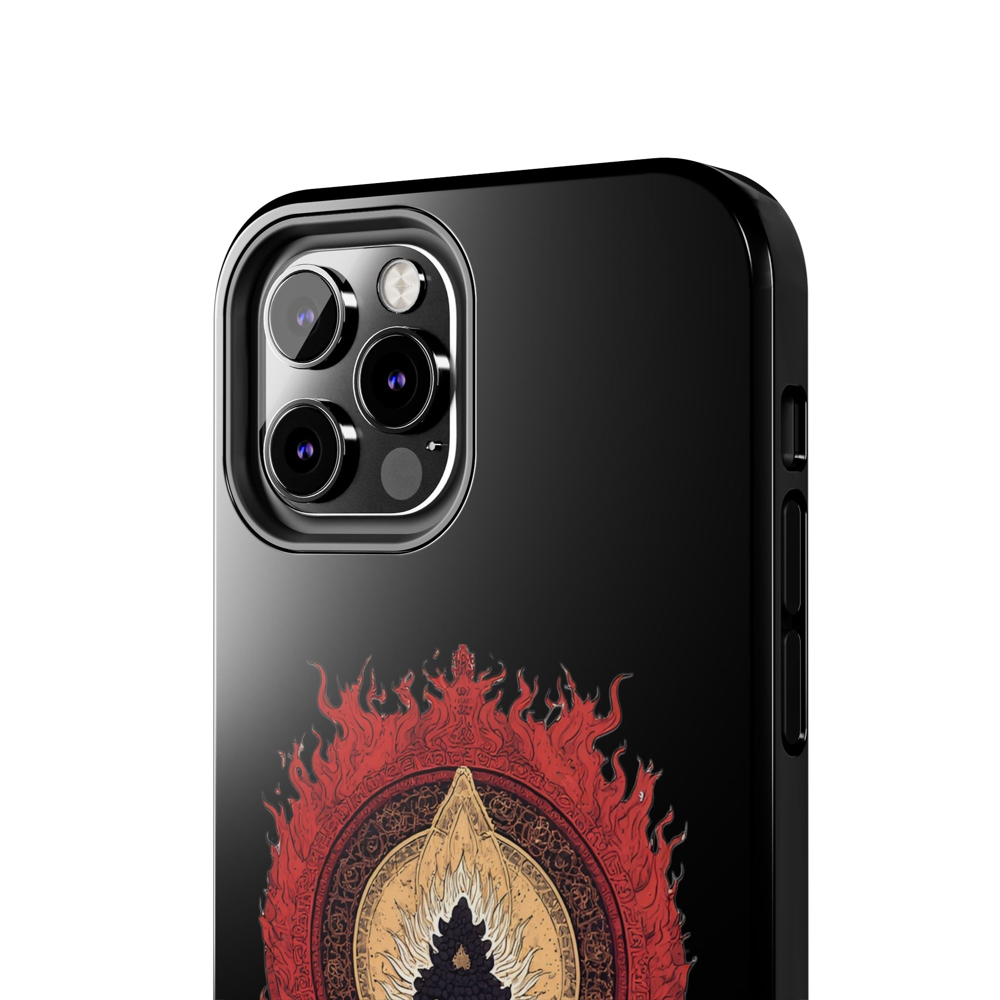 Buddha Meditation Tough Phone Case — Flame Halo Lotus Spiritual Protective Cover