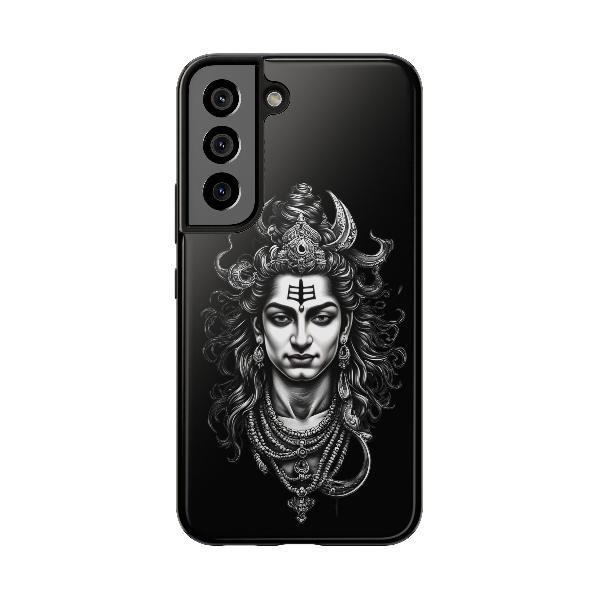 Phone Case — Intricate Lord Shiva Illustration on Black Tough Case