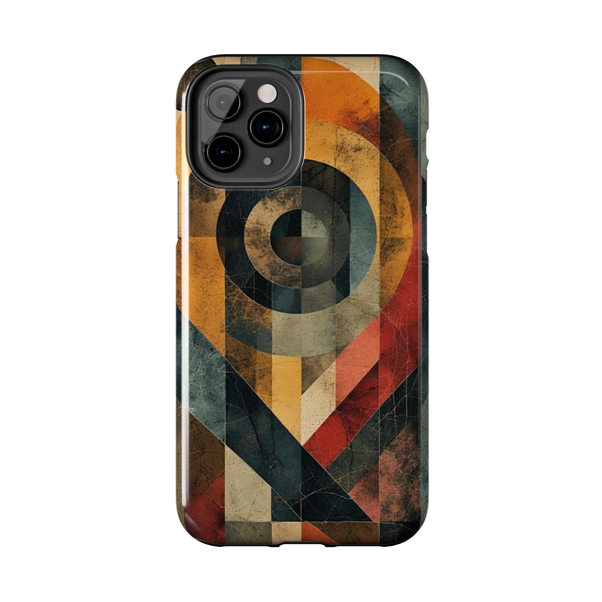 Retro Geometric Tough Phone Case — Vintage Target Circle Design
