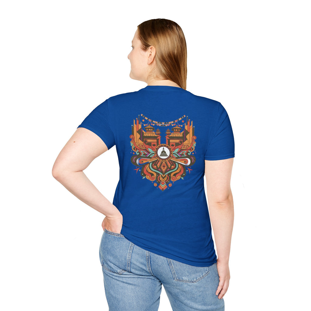Festival Temple Graphic T-Shirt — Autumn Tribal Shrine Design