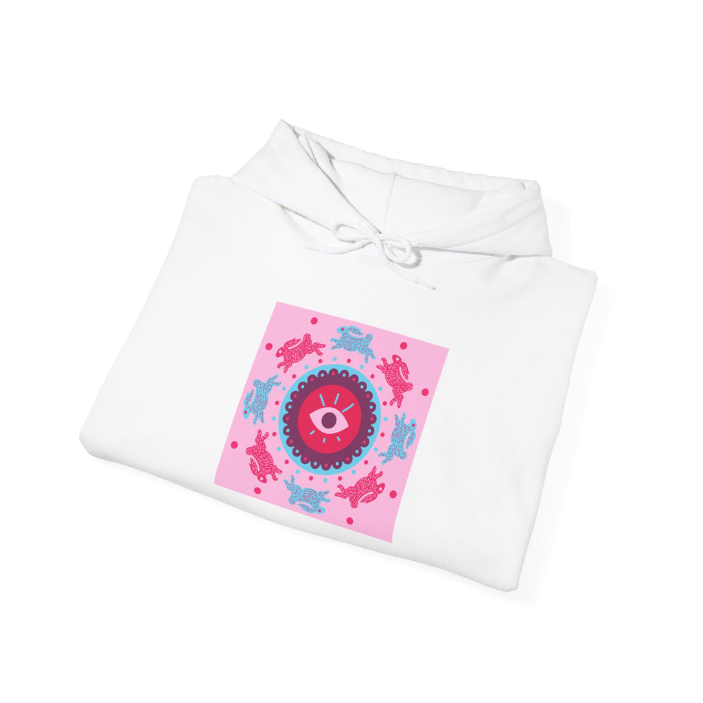 Kaleidoscope Heart Hoodie — Pink Floral Mandala Graphic Hoodie