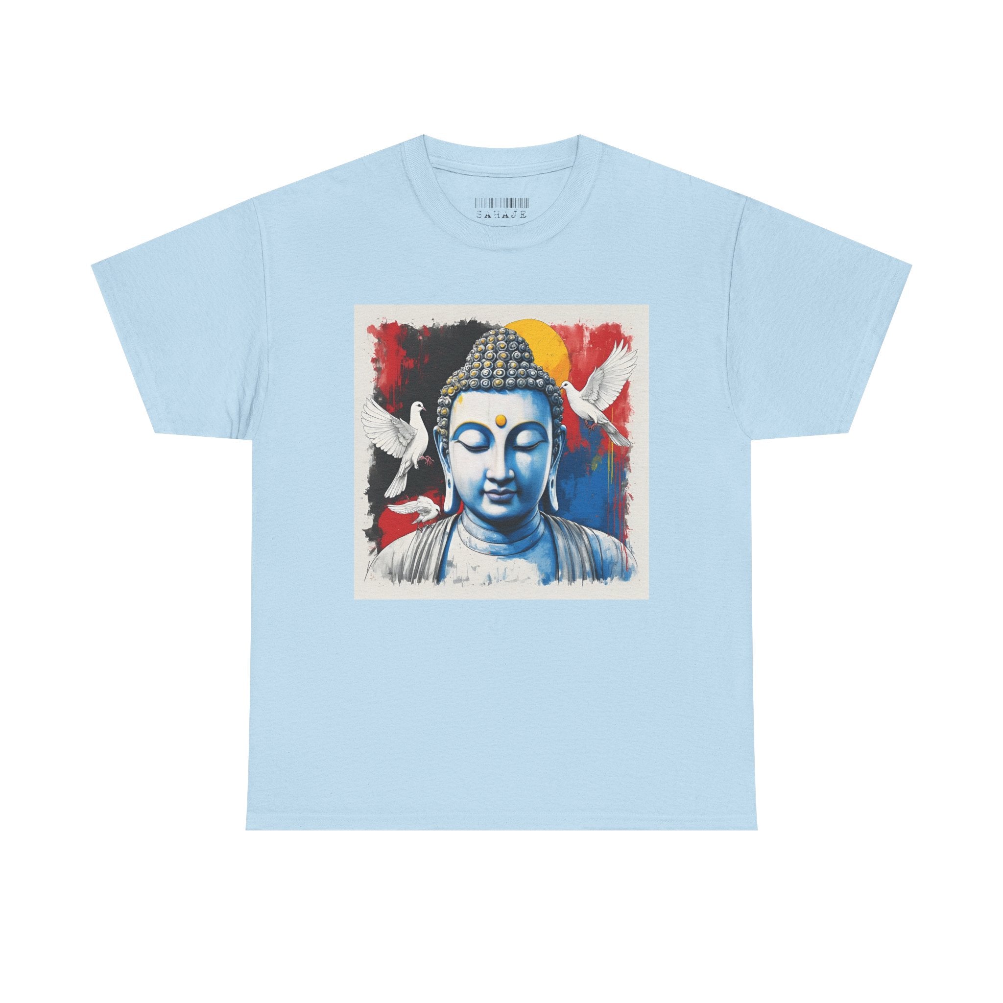 Buddha Peace Tee — Colorful Buddha & Doves Graphic T-Shirt