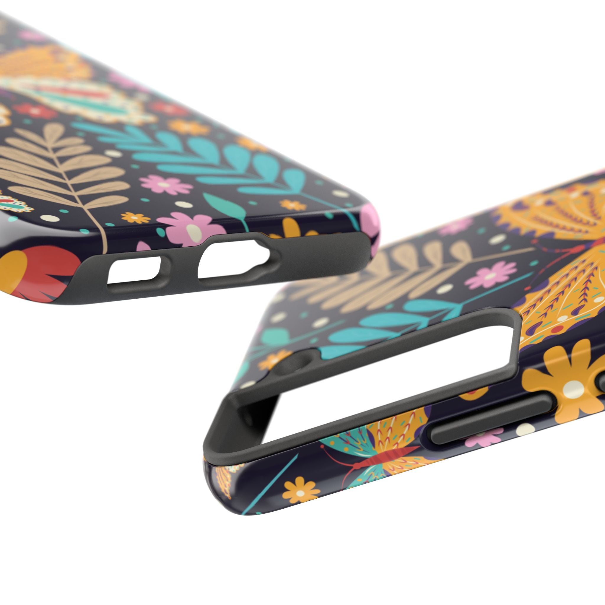 Floral Butterfly Tough Phone Case — Colorful Garden Protective Cover