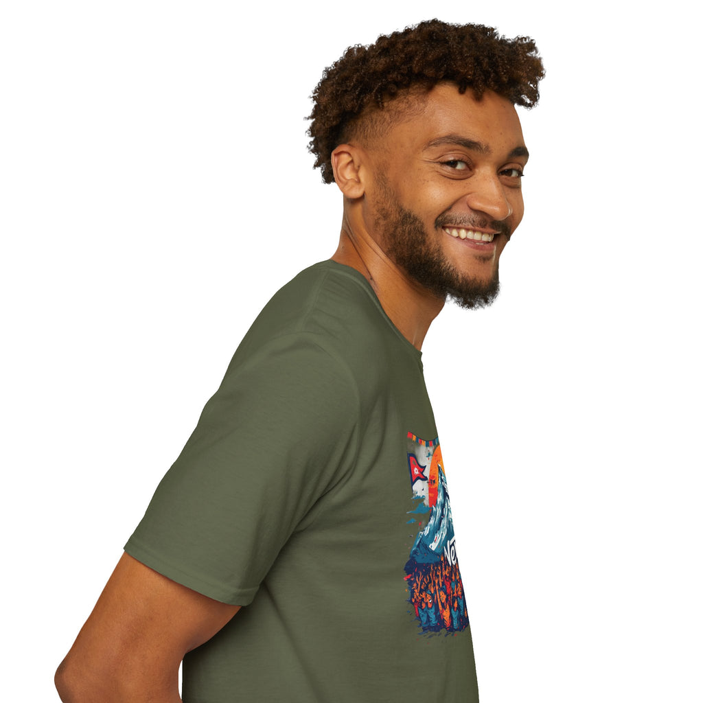 Nepal Mountain Sunrise T-Shirt — Retro Trekking Graphic Tee