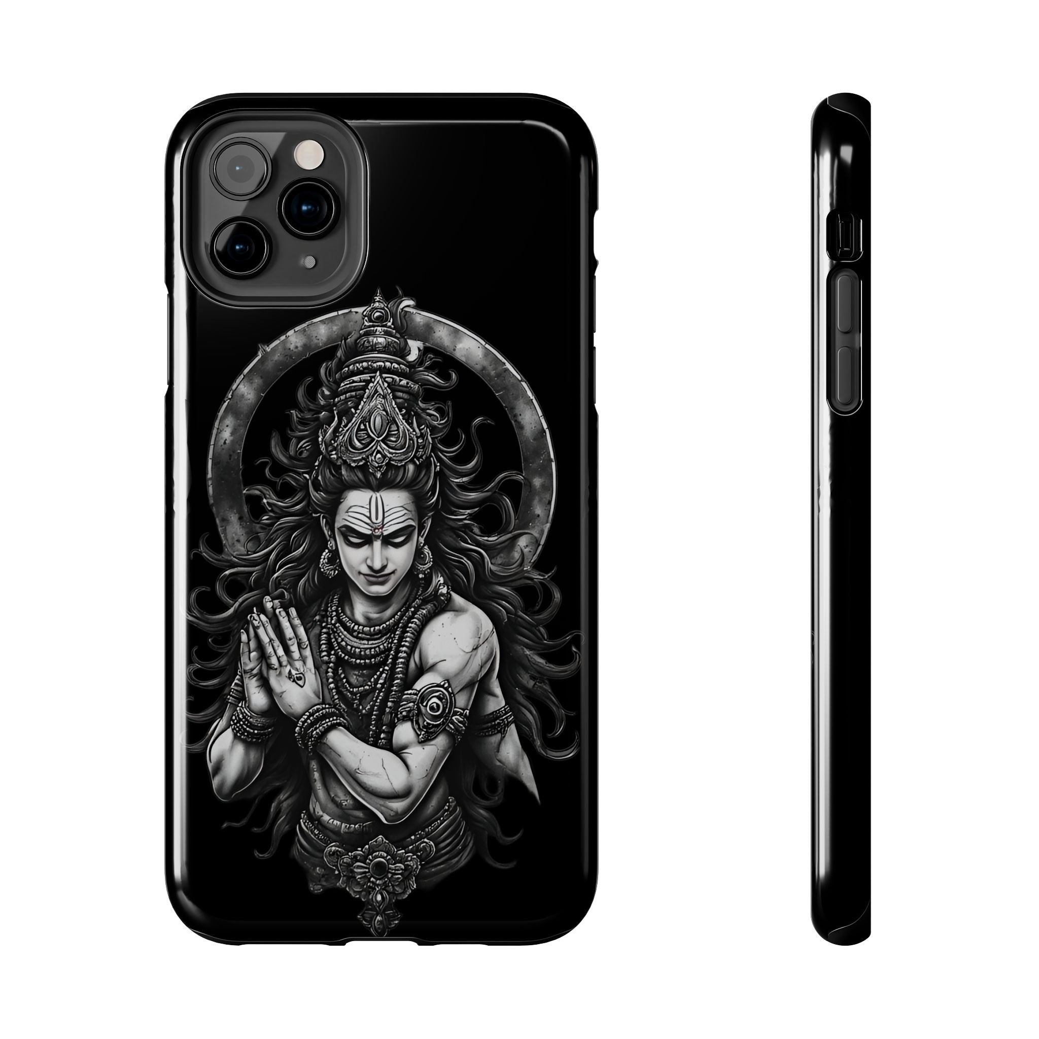 Shiva Tough Phone Case — Black Protective Hindu Deity Design