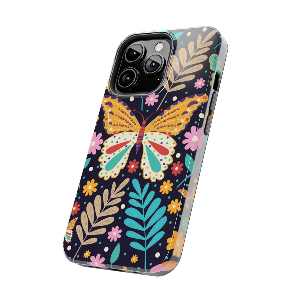Floral Butterfly Tough Phone Case — Colorful Garden Protective Cover