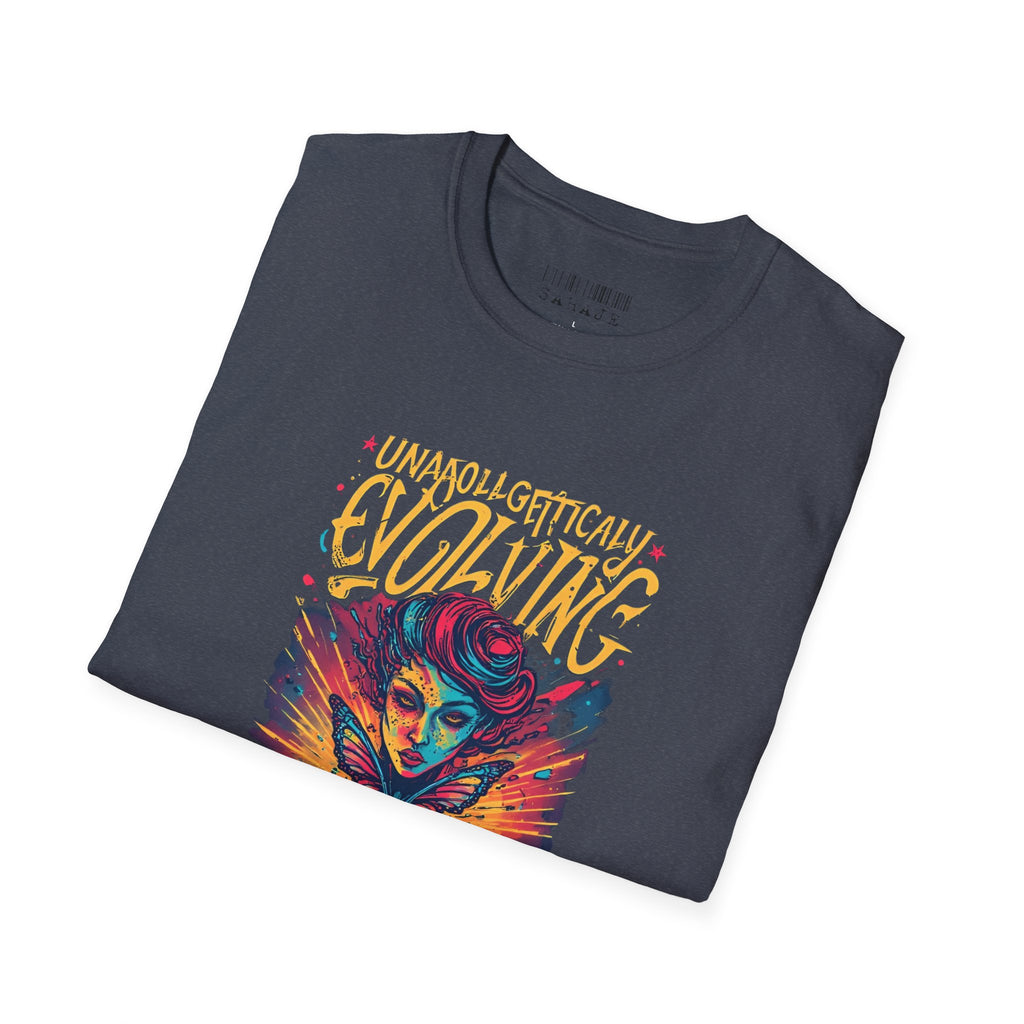 Unapologetically Evolving T-Shirt — Vibrant Butterfly Woman Graphic Tee