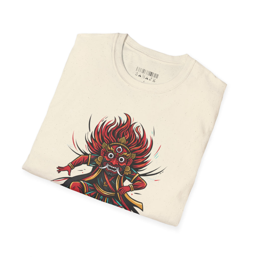 Balinese Barong Dance T-Shirt — Traditional Mythic Mask Graphic Tee