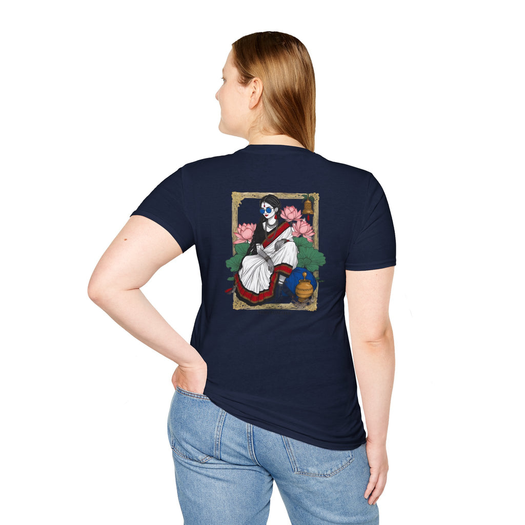 Newari Girl Traditional Dress T-Shirt – Newa Maicha Cultural Pride Graphic Tee, Nepali Heritage Design