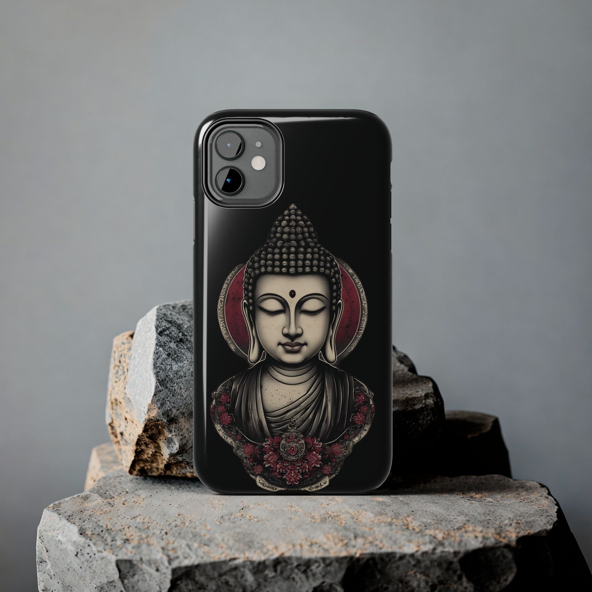Buddha Floral Tough Phone Case — Protective Spiritual Phone Cover