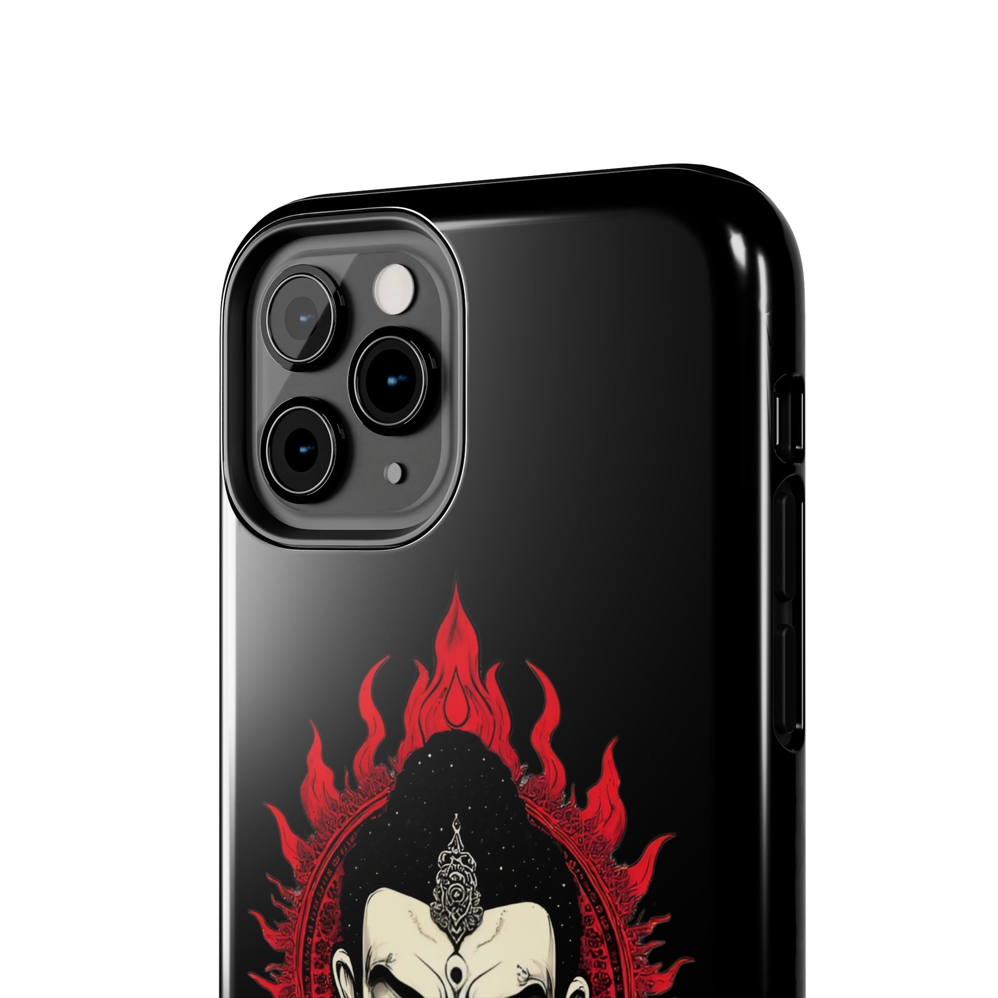 Meditative Buddha Tough Phone Case — Red Flame Zen Protection