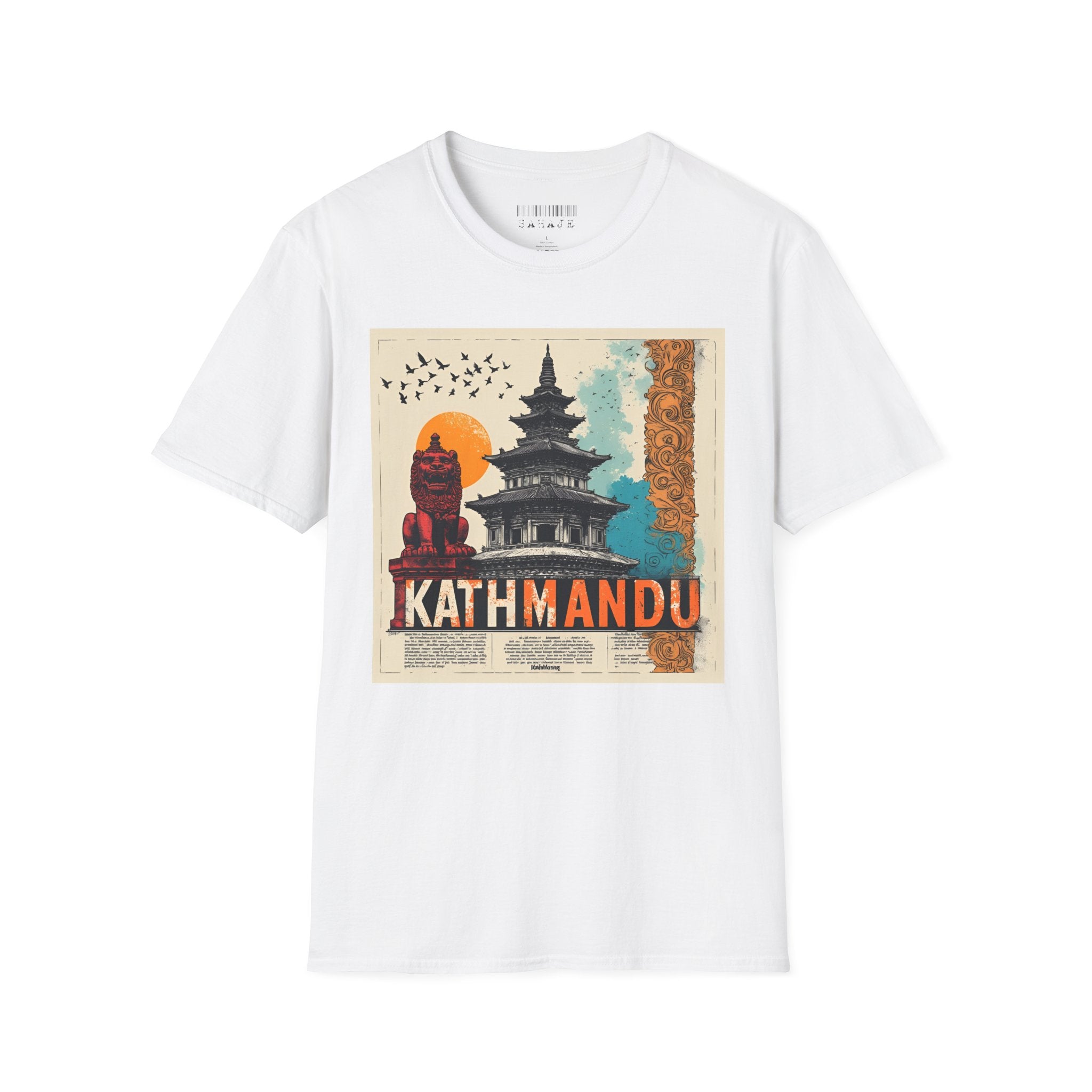 Kathmandu Vintage Travel T-Shirt – Retro Nepal Skyline Graphic Tee, Cultural Tourism Design