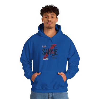 Sahaje Graphic Hoodie – Distressed Vintage Script Pullover