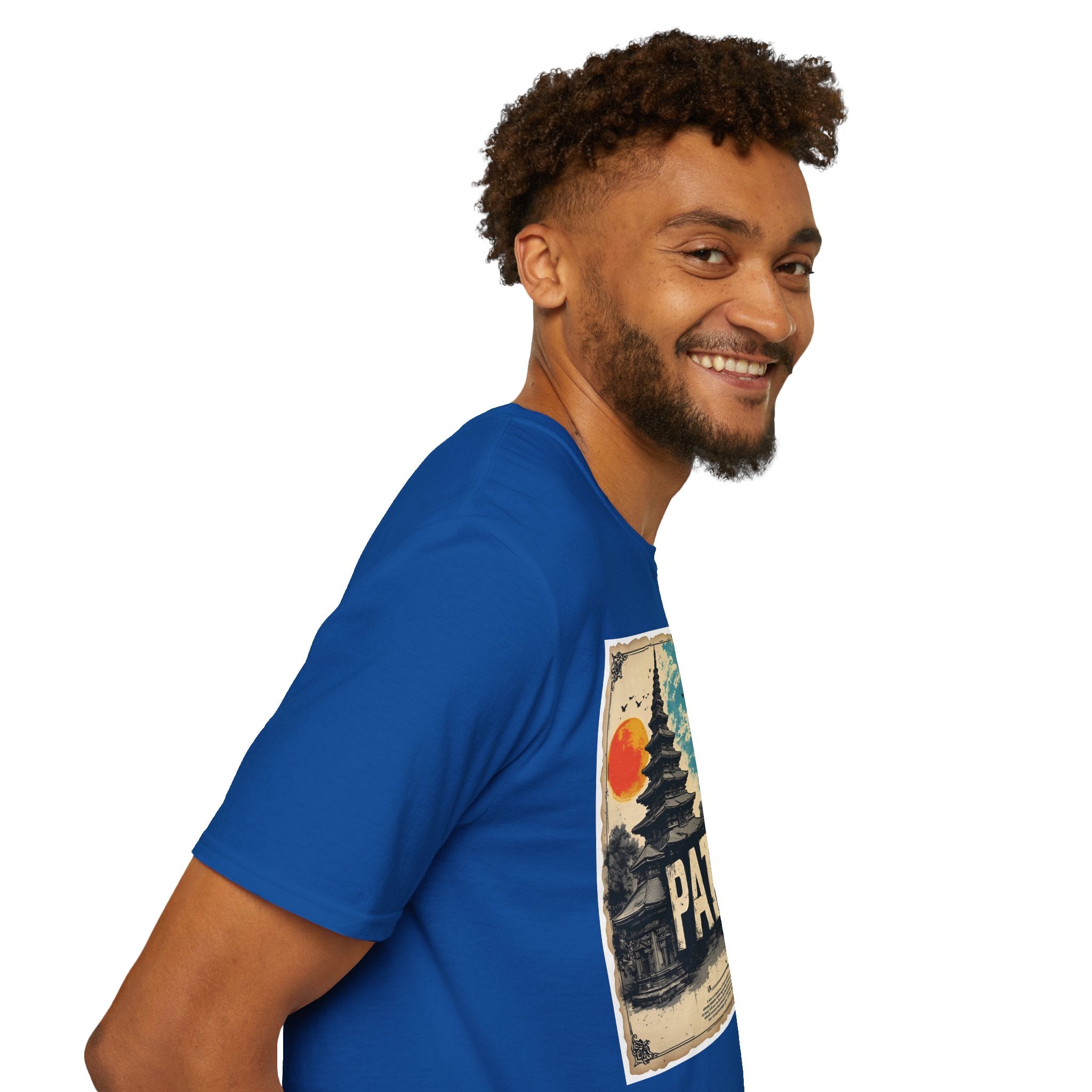 Patan City T-Shirt – Temple & Lion Graphic Tee, Nepali Cultural Heritage Design