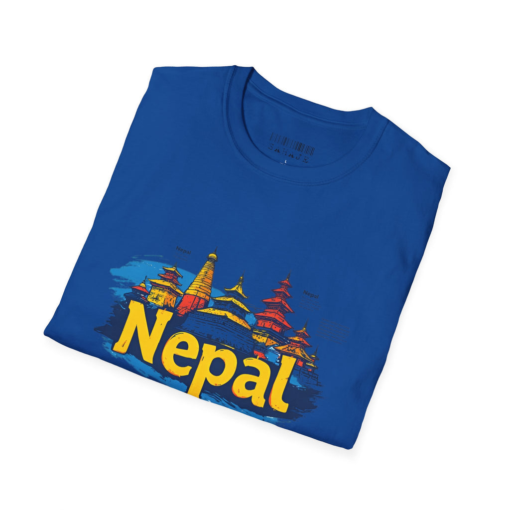 Nepal Temple Skyline T-Shirt – Nepali Cultural Heritage Graphic Tee, Travel & Spiritual Design