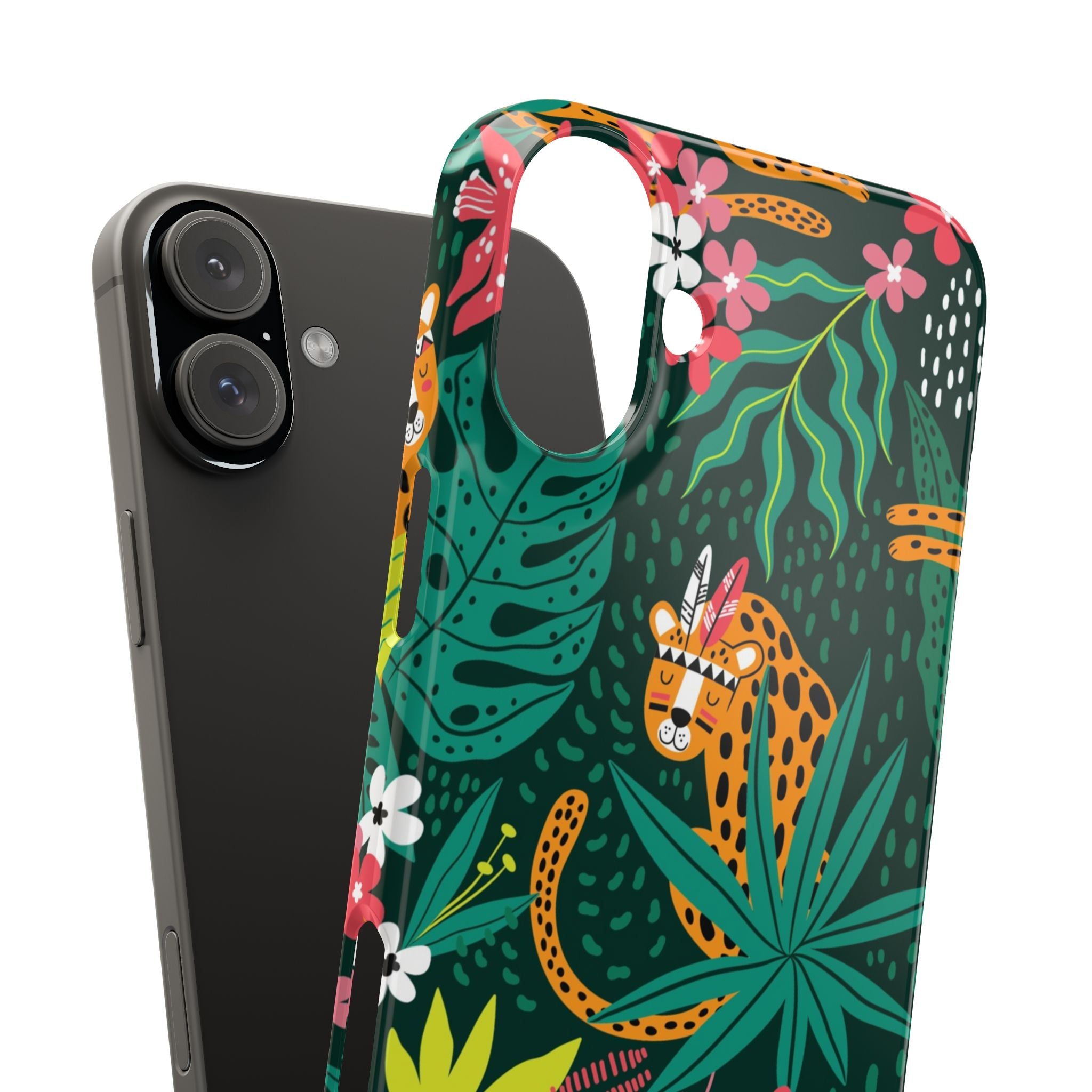 Slim Phone Case — Tropical Jungle Leopard Floral Pattern (Slim Protective Phone Cover)