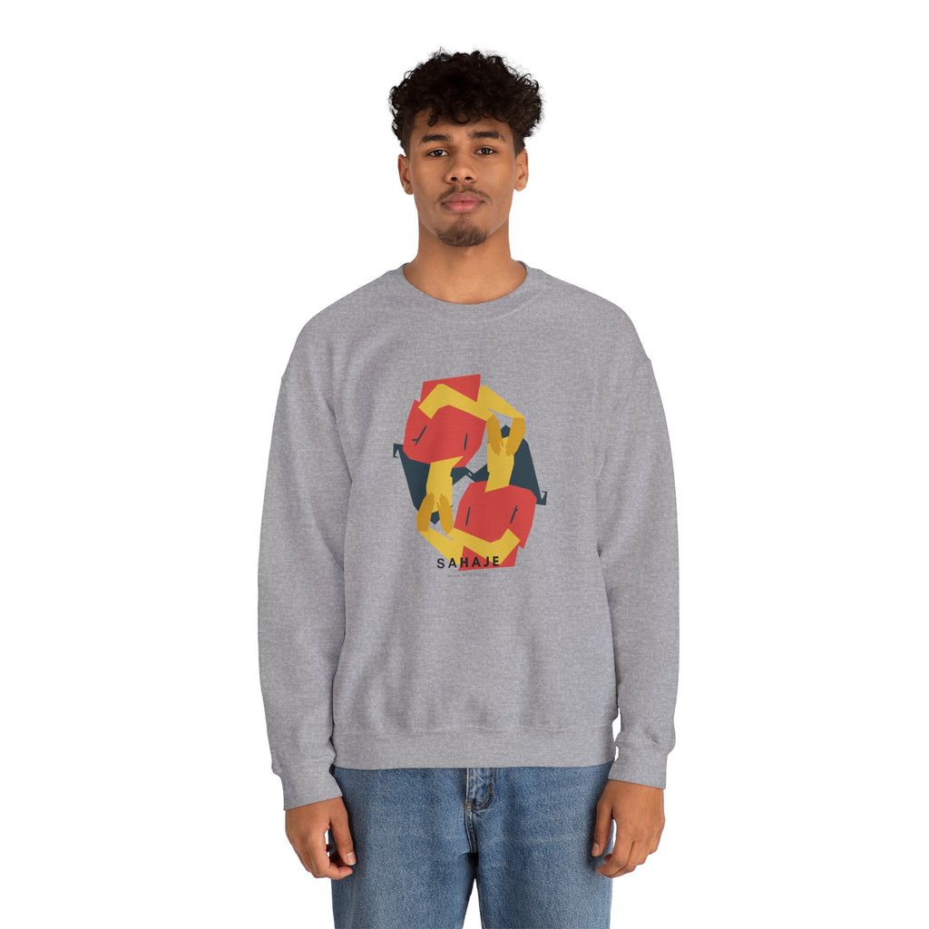 Abstract Flamingo Geometric Crewneck Sweatshirt
