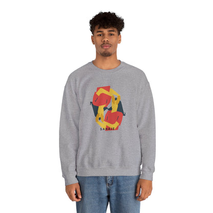 Abstract Flamingo Geometric Crewneck Sweatshirt