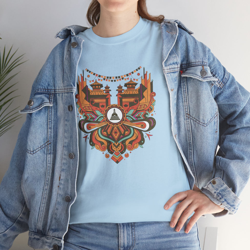Mandala Cityscape Tee — Boho Urban Art Graphic T-Shirt