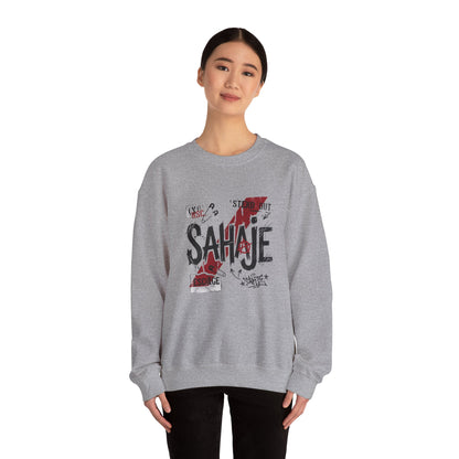 Sahaje Graphic Crewneck Sweatshirt – Streetwear Logo Pullover