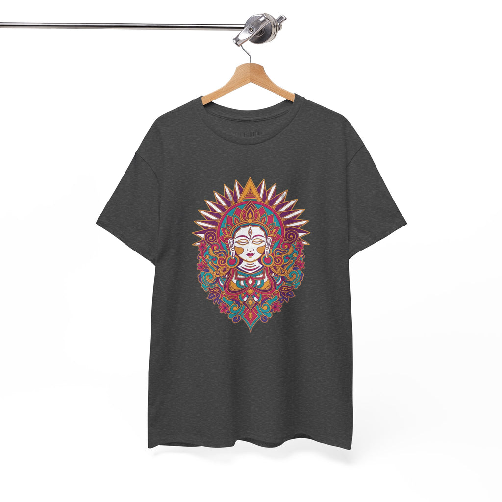 Spiritual Goddess Sun Mandala Tee — Colorful Boho Yoga T‑Shirt