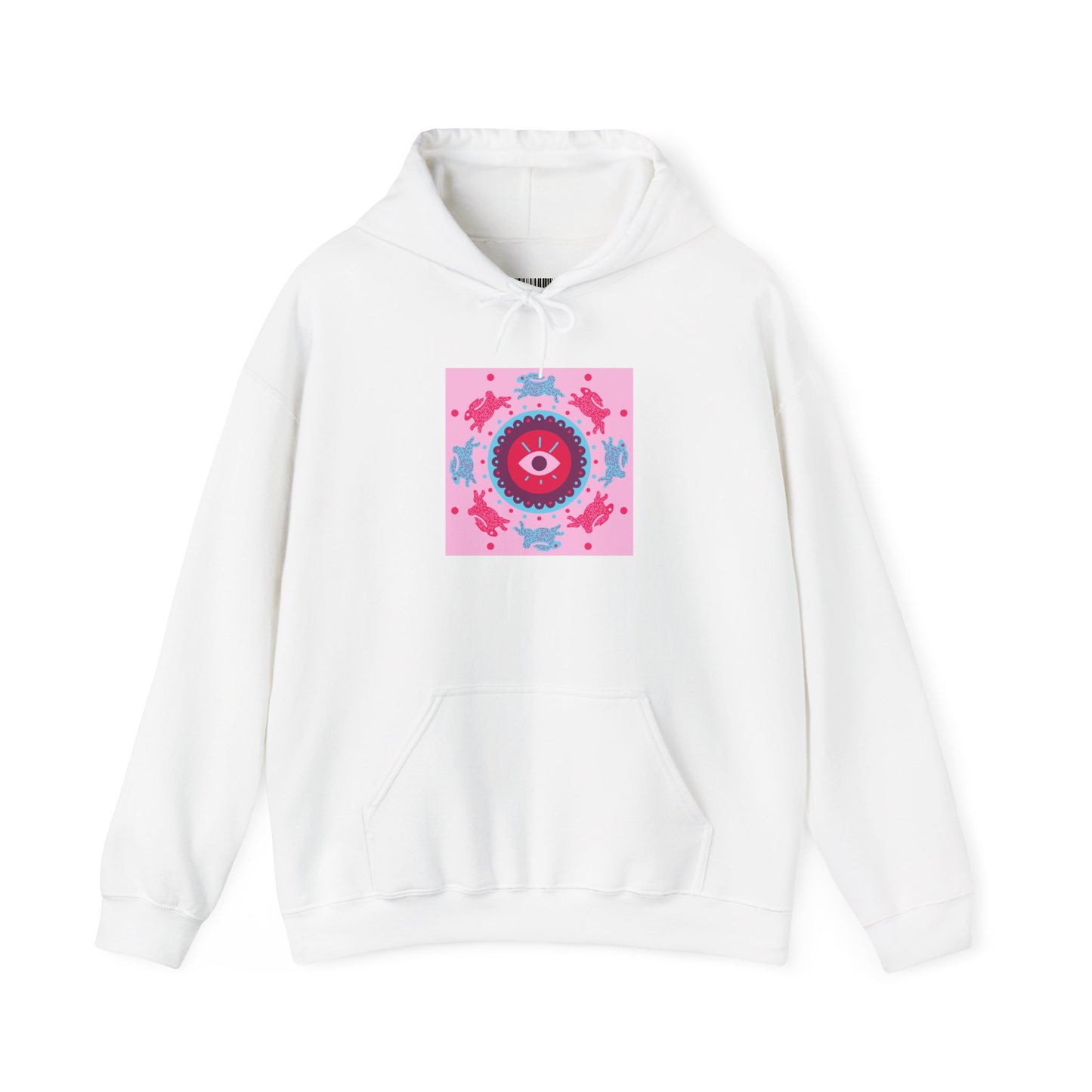 Kaleidoscope Heart Hoodie — Pink Floral Mandala Graphic Hoodie
