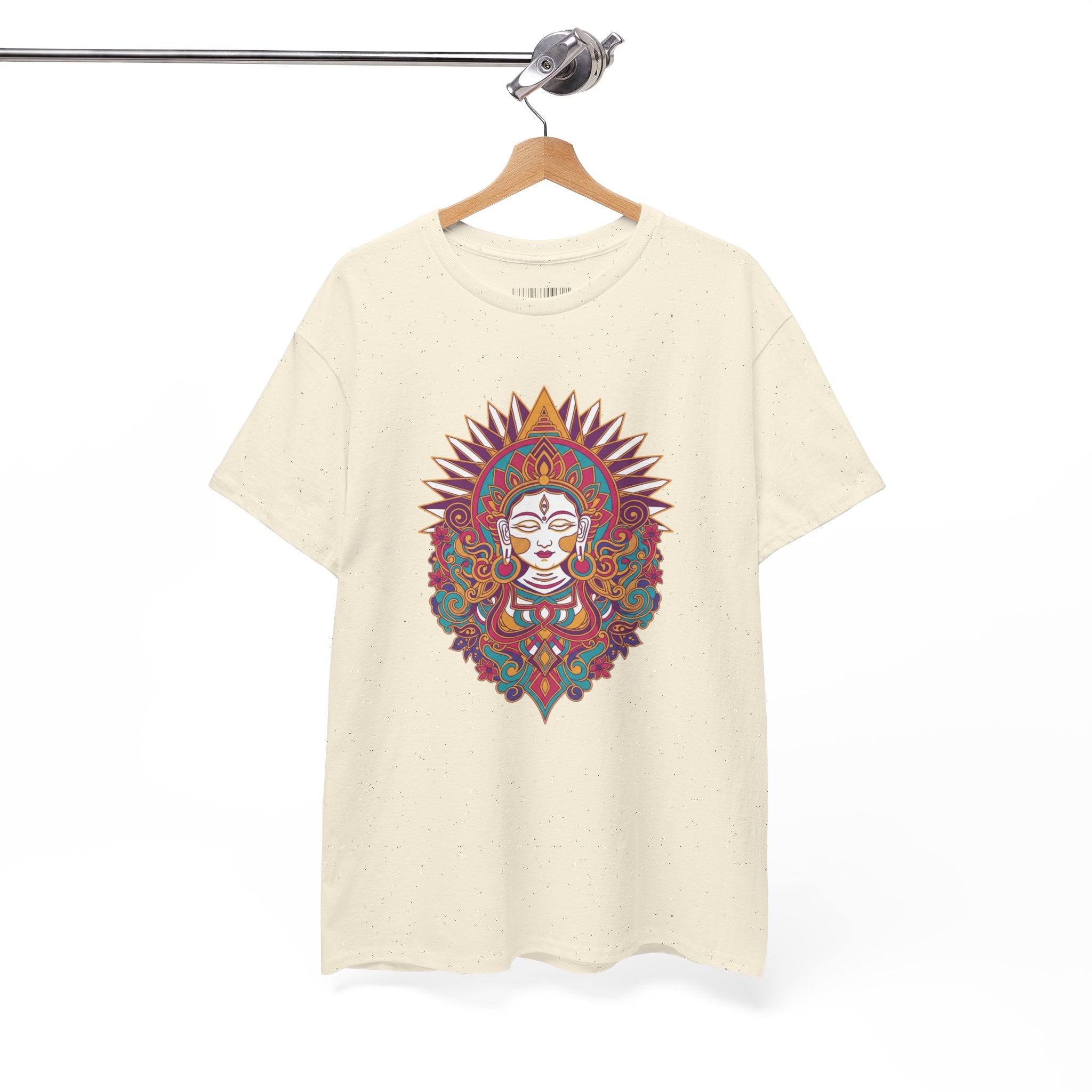 Spiritual Goddess Sun Mandala Tee — Colorful Boho Yoga T‑Shirt