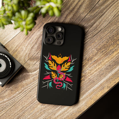 Colorful Floral Snake Slim Phone Case, Trendy Phone Accessories, Unique Gift for Nature Lovers, Modern Phone Cover, Stylish Protection