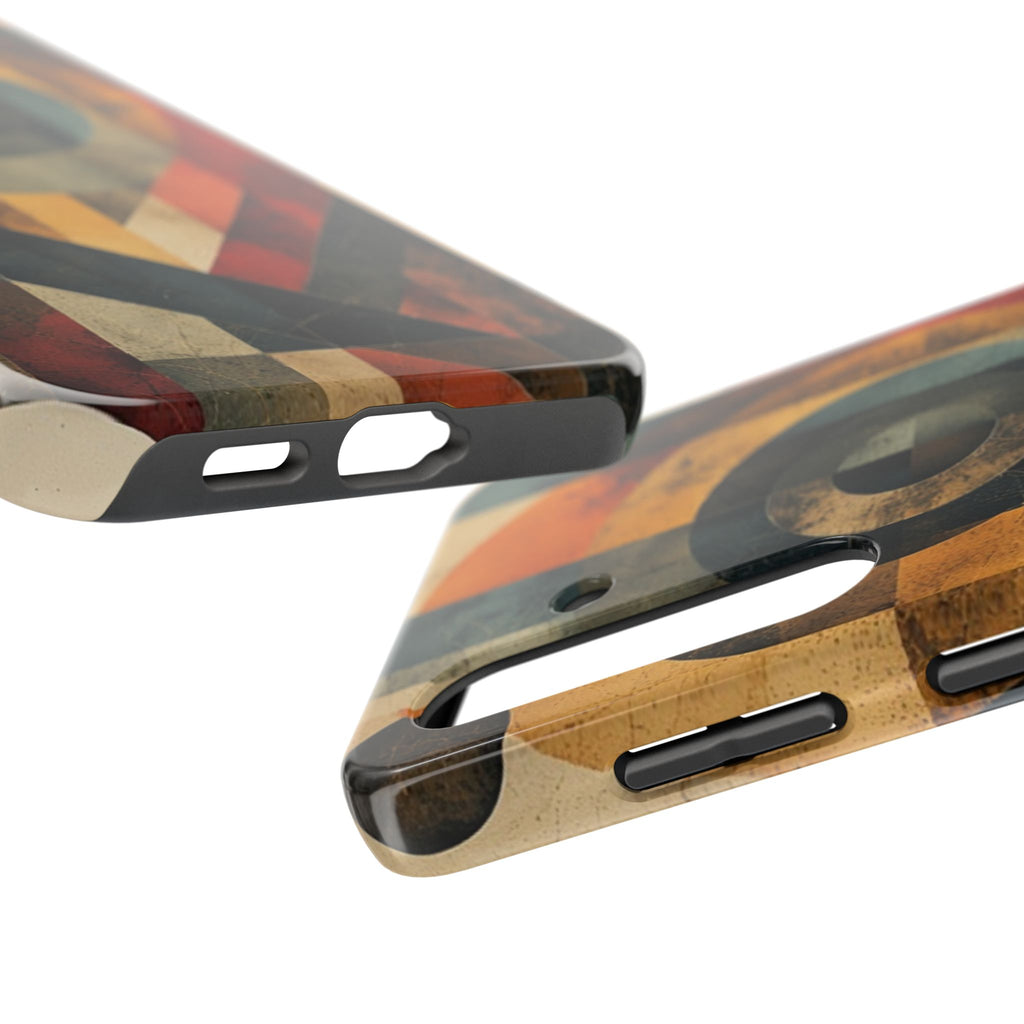 Retro Geometric Tough Phone Case — Vintage Target Circle Design
