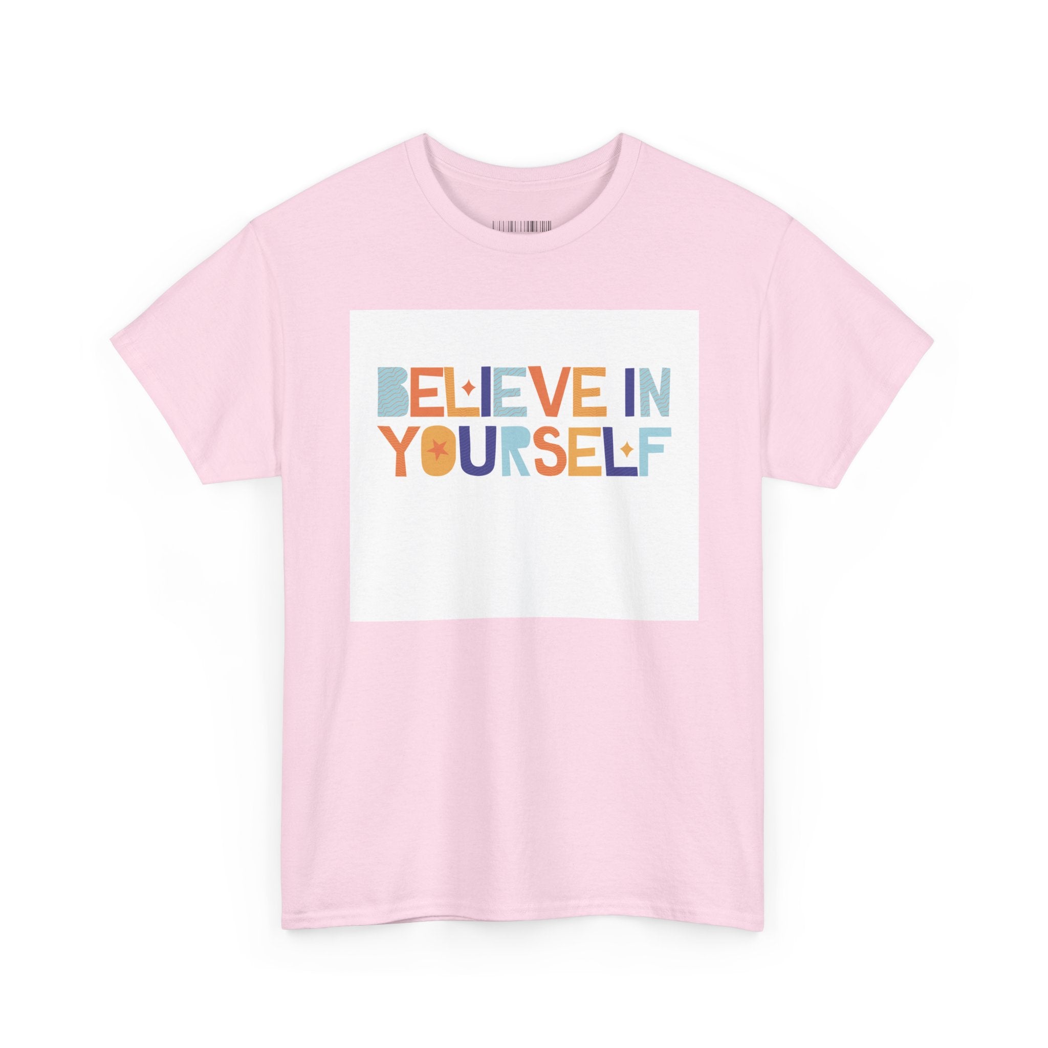 T-Shirt — "Believe in Yourself" Colorful Retro Motivational Tee