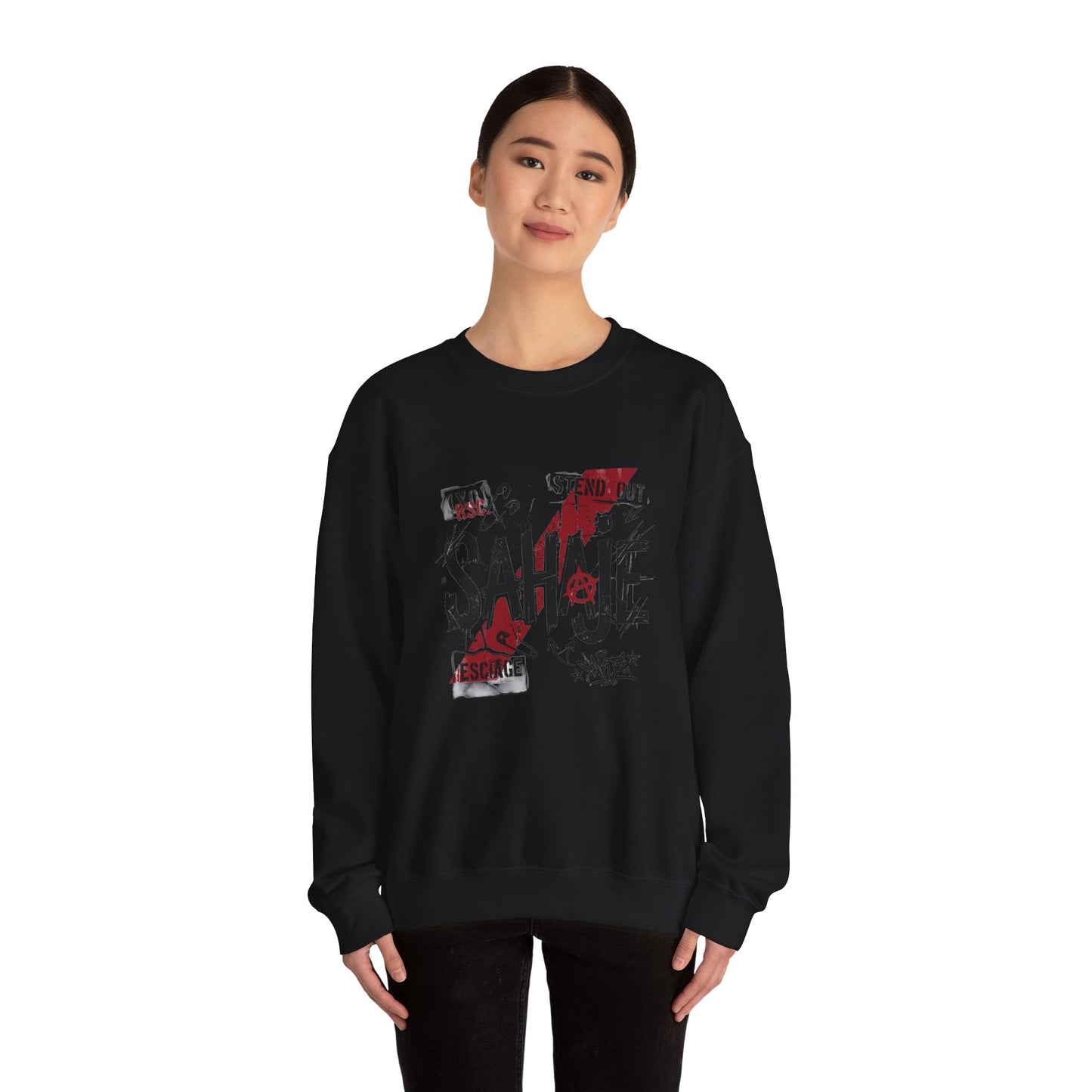 Sahaje Graphic Crewneck Sweatshirt – Streetwear Logo Pullover