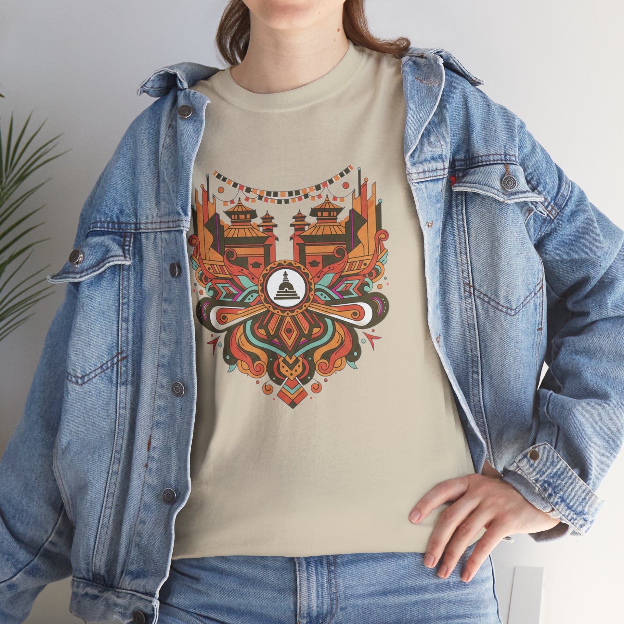 Mandala Cityscape Tee — Boho Urban Art Graphic T-Shirt