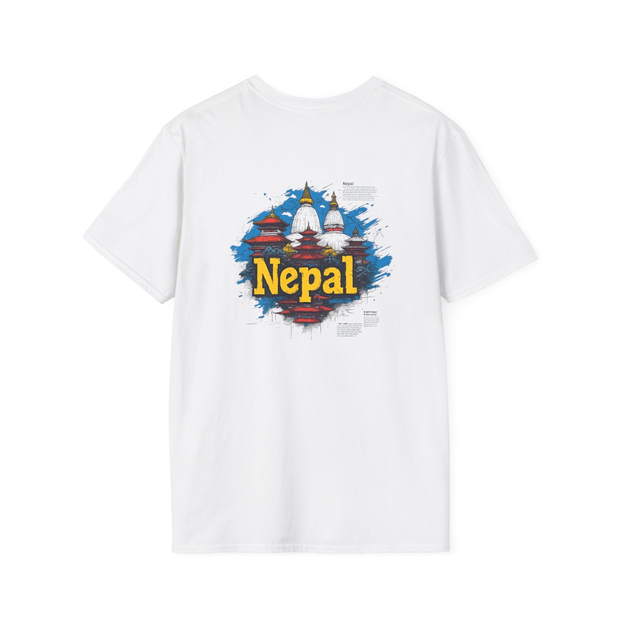 Nepal Souvenir T-Shirt — Stupa Sketch Graphic