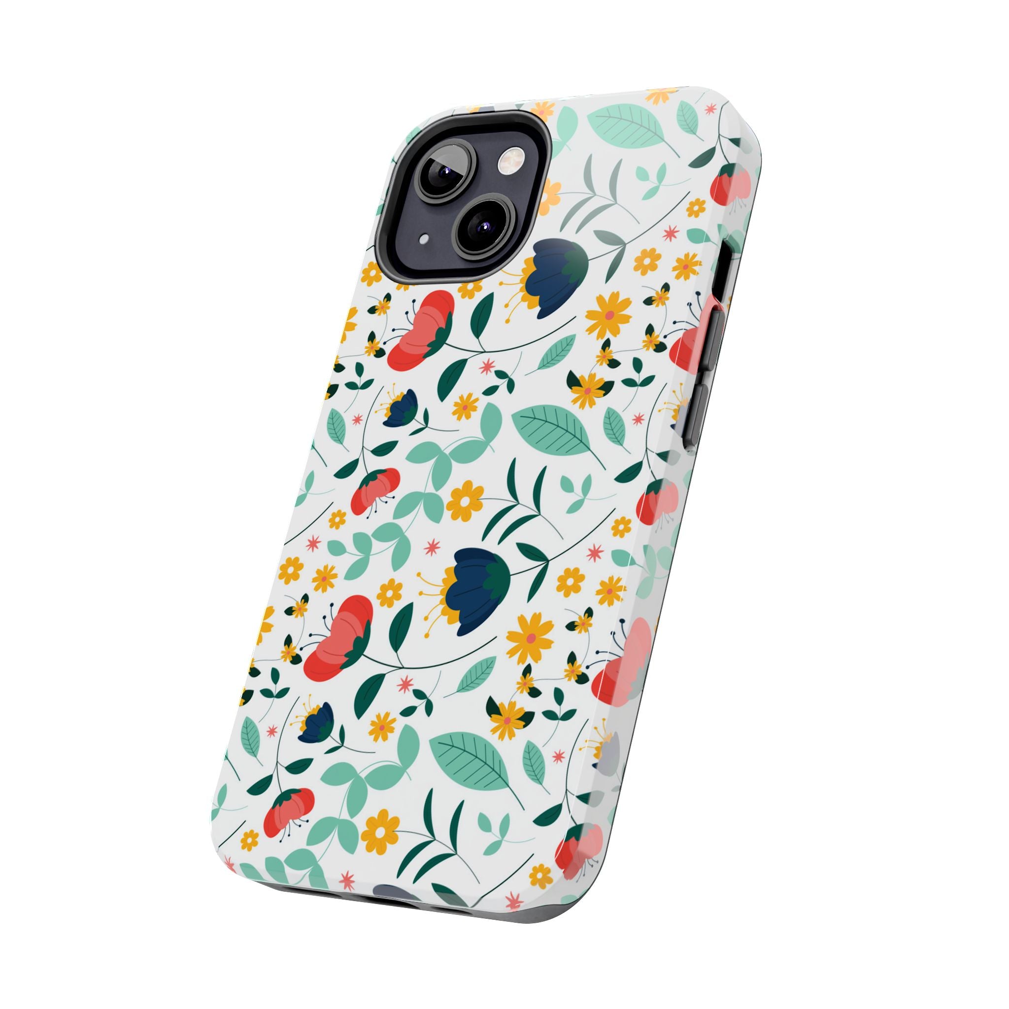 Floral Pattern Tough Phone Case — Colorful Spring Flowers Phone Cover