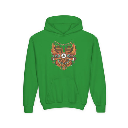 Youth Hoodie — Rustic Peace Mandala Graphic