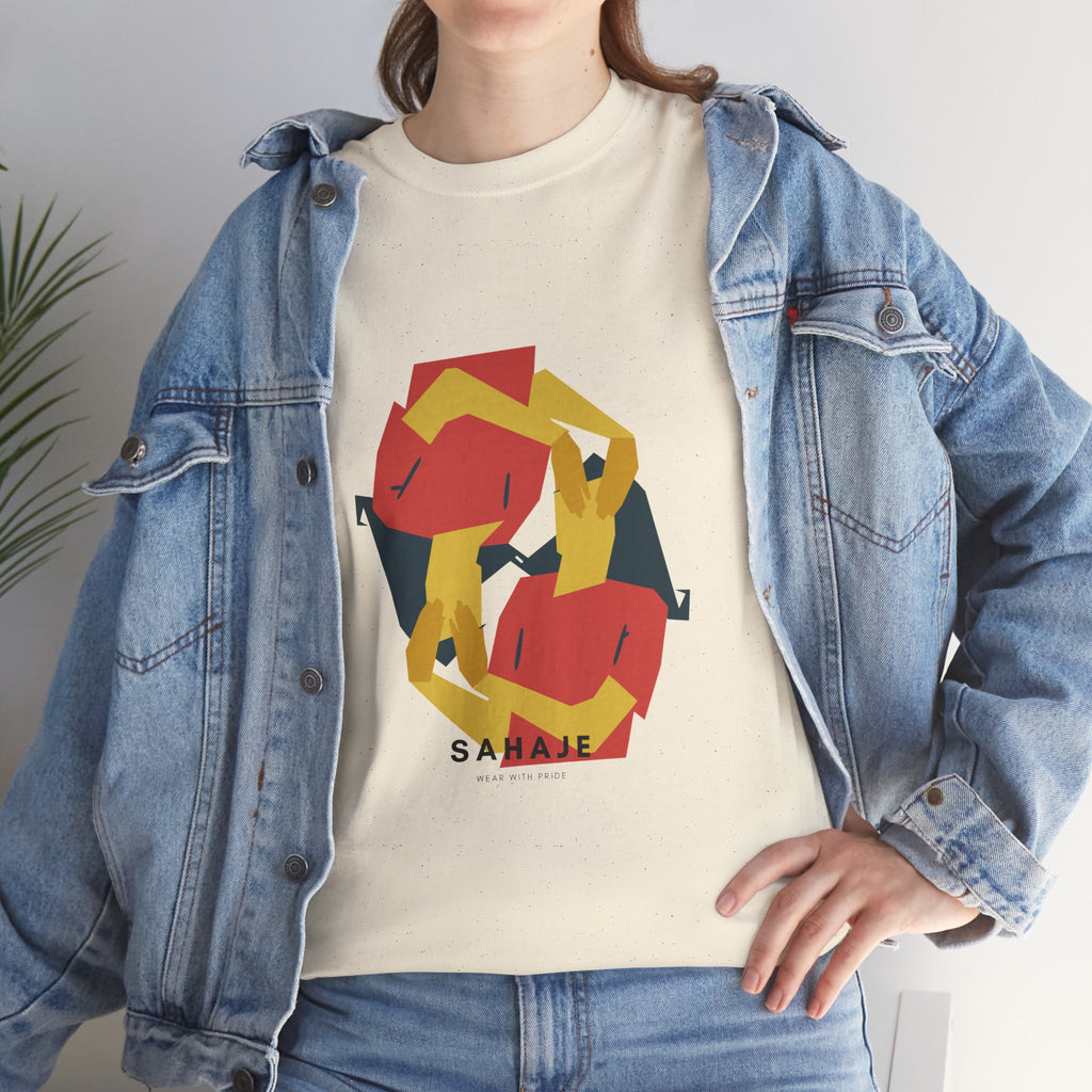Geometric Fox Tee — Stylized Red & Yellow Fox Illustration T-Shirt