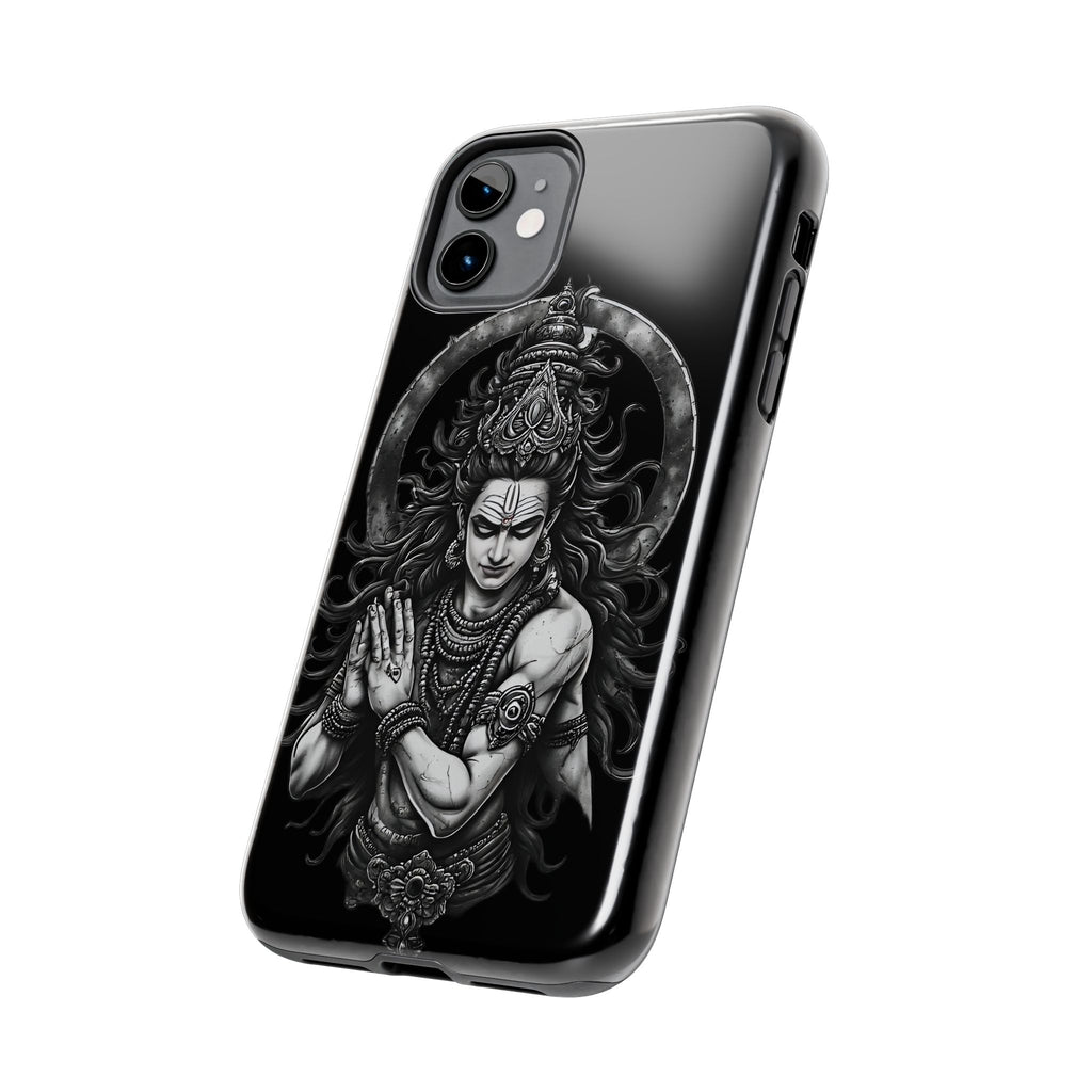 Shiva Tough Phone Case — Black Protective Hindu Deity Design