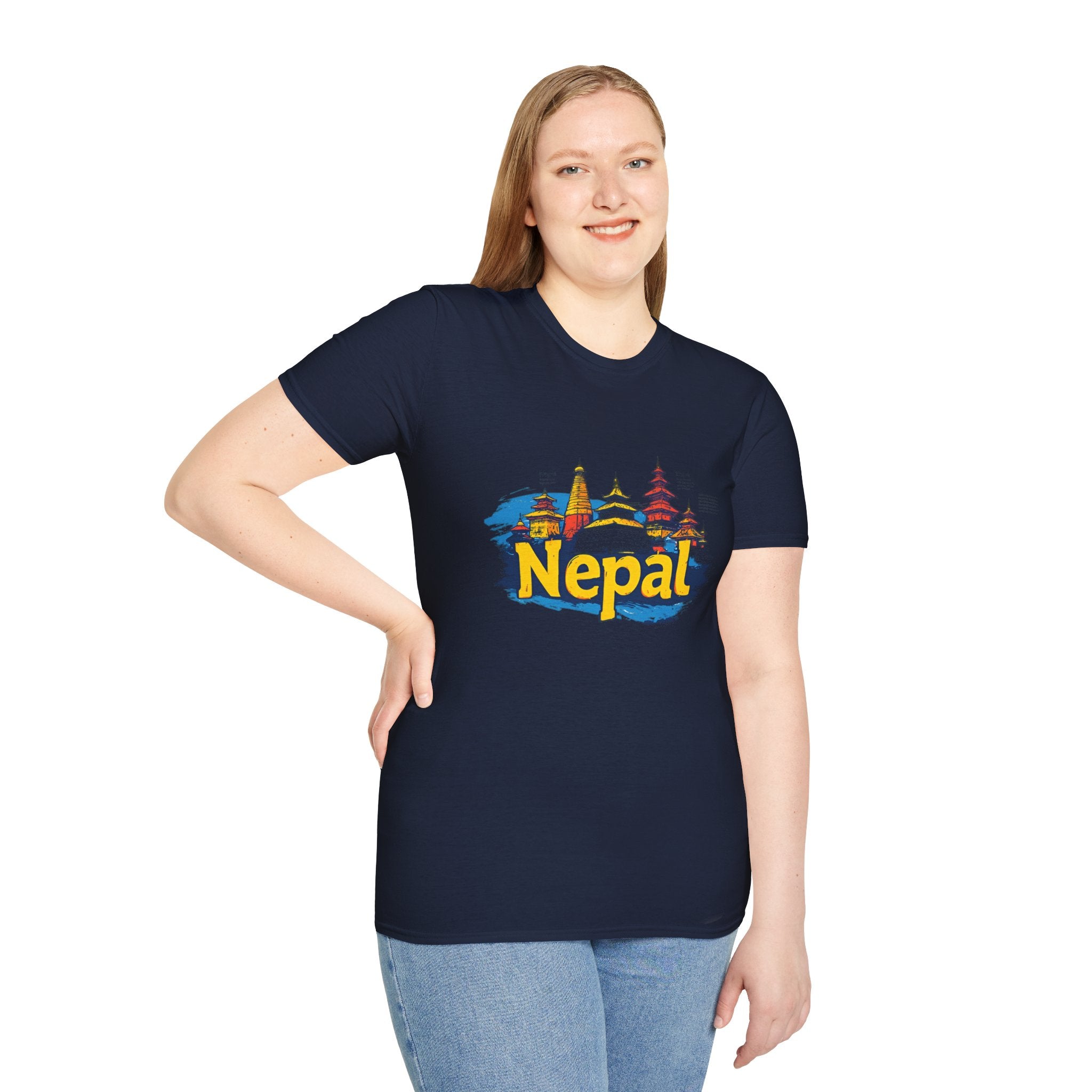 Nepal Temple Skyline T-Shirt – Nepali Cultural Heritage Graphic Tee, Travel & Spiritual Design