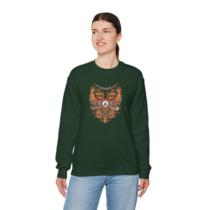 Vintage Tribal Fox Sweatshirt — Geometric Forest Animal Crewneck
