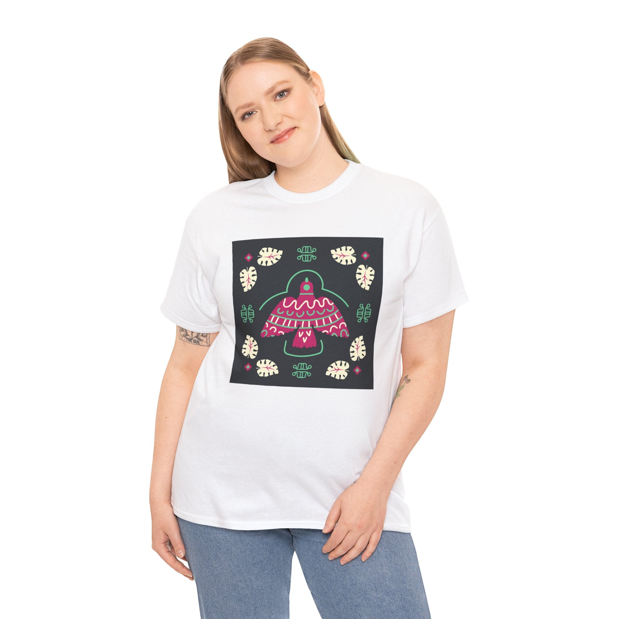 Mushroom Folk Art Tee — Whimsical Forest Graphic T-Shirt