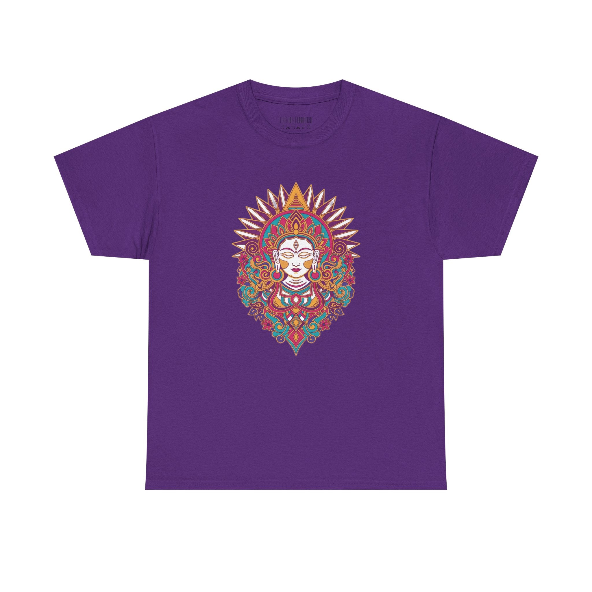 Spiritual Goddess Sun Mandala Tee — Colorful Boho Yoga T‑Shirt