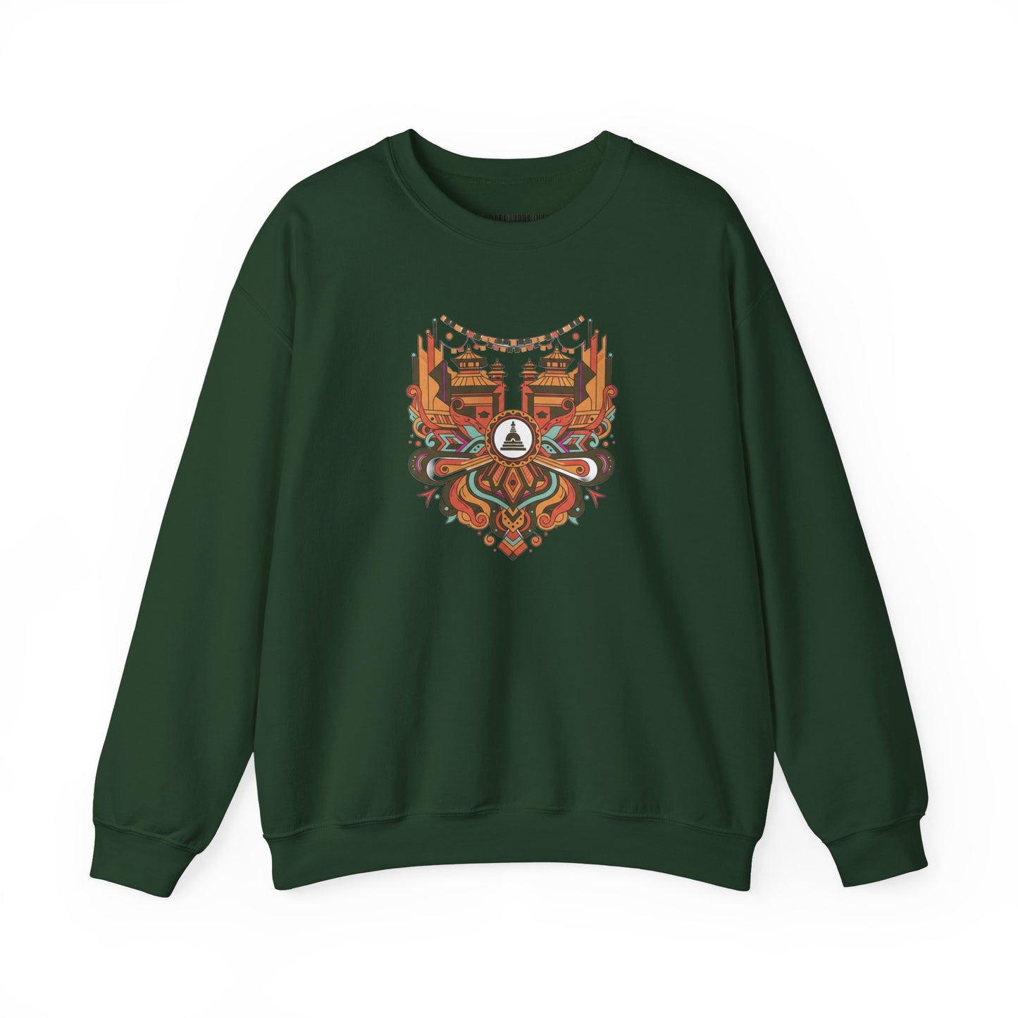 Vintage Tribal Fox Sweatshirt — Geometric Forest Animal Crewneck