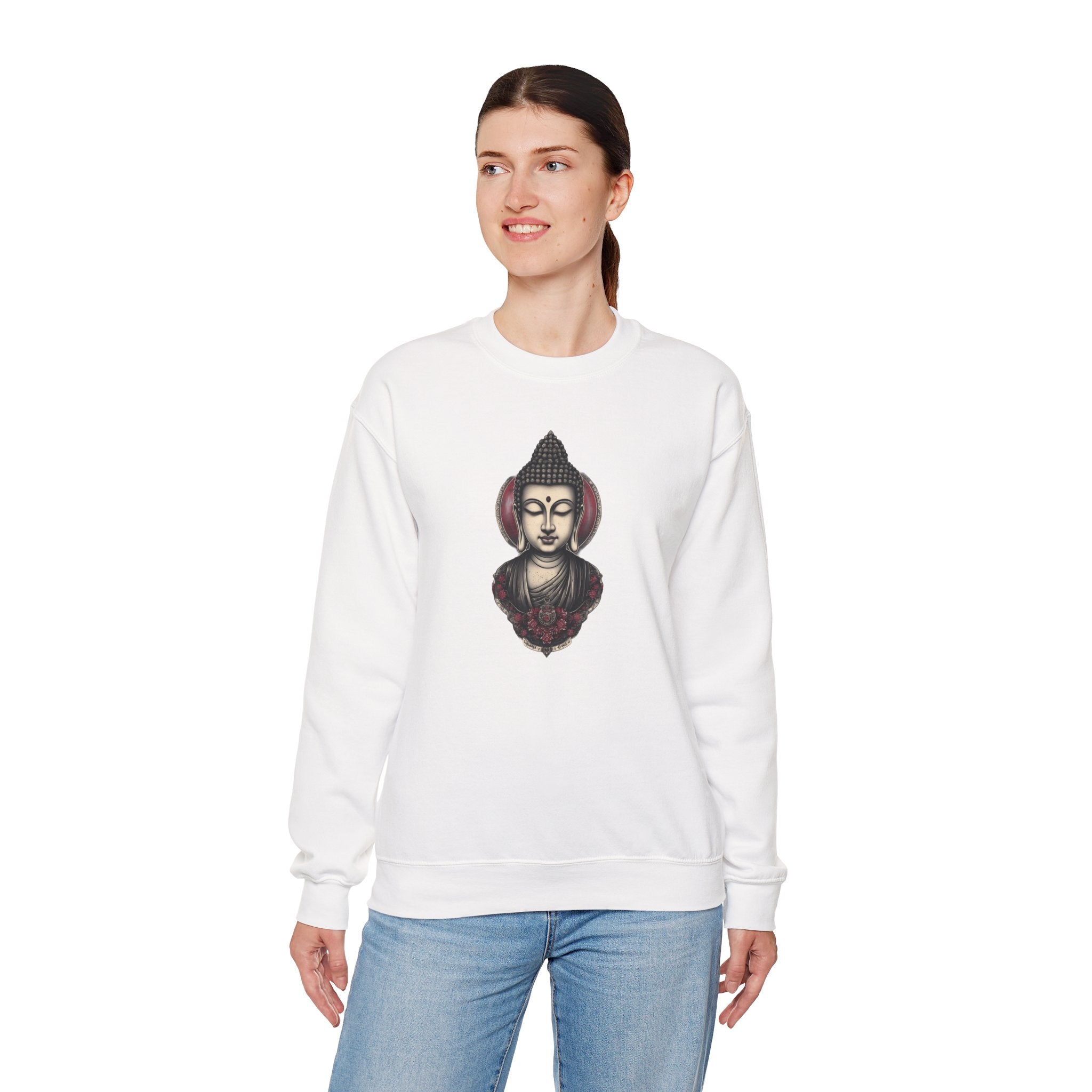 Buddha Lotus Crewneck Sweatshirt — Tranquil Meditation Graphic