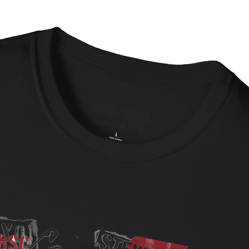 SAHAJE Graphic T‑Shirt — Distressed Red Accent Streetwear Tee