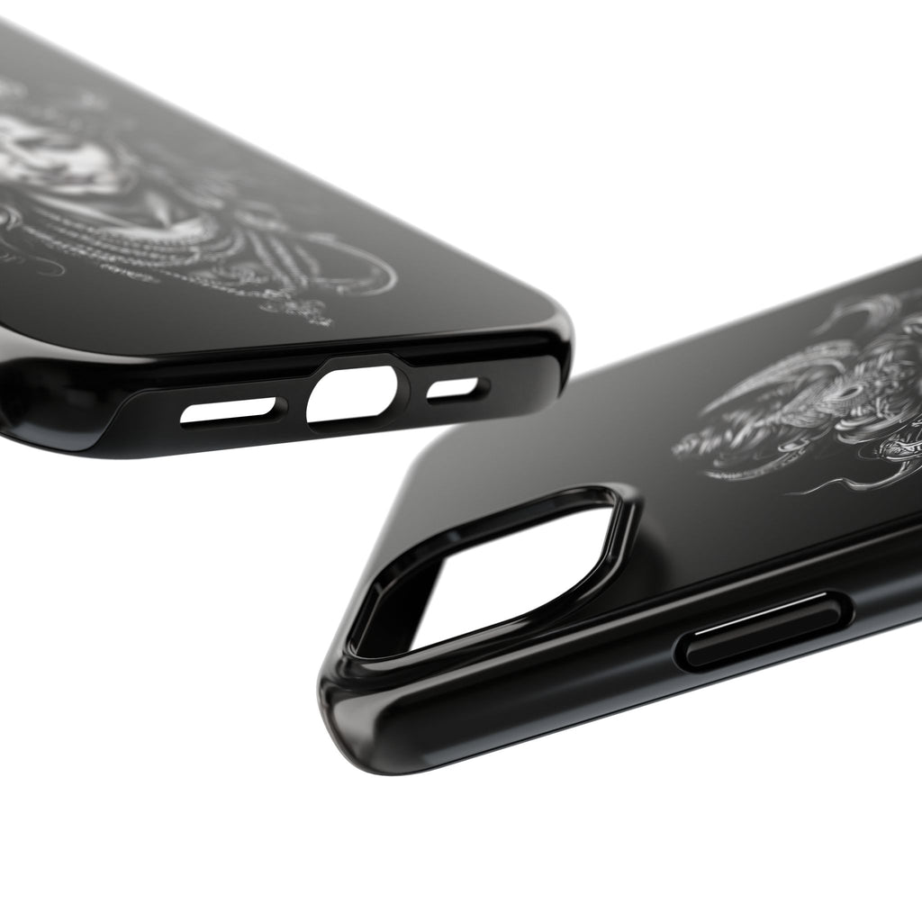 Phone Case — Intricate Lord Shiva Illustration on Black Tough Case